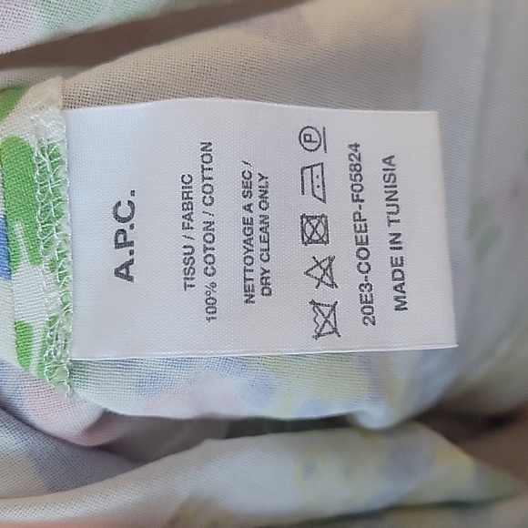 NWT A.P.C $400 BELTED FLORAL COTTON MIDI DRESS - Picture 7 of 7